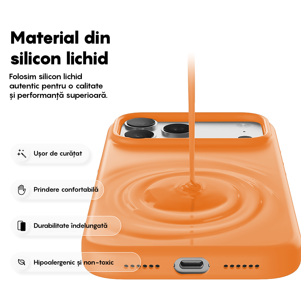 Husa Soft Silicone - iPhone 17 Pro Max - Nectarine