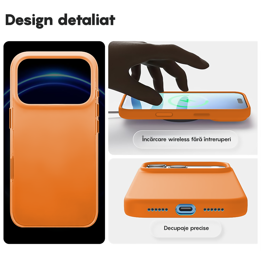 Husa Soft Silicone - iPhone 17 Pro Max - Nectarine