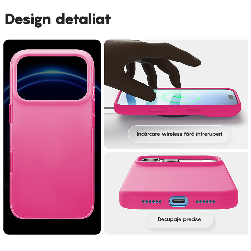 Husa Soft Silicone - iPhone 17 Pro Max - Fuchsia