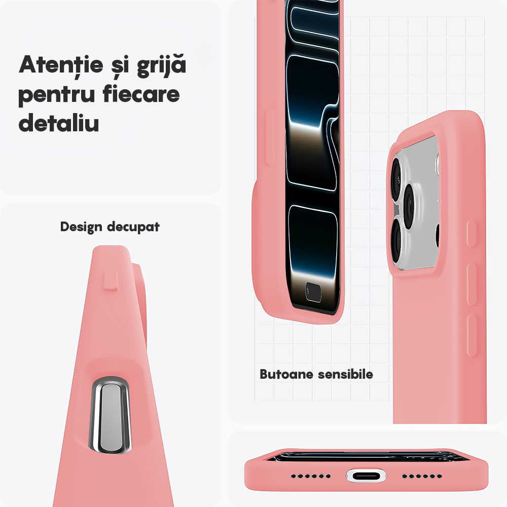 Husa Soft Silicone - iPhone 17 Pro - Roz