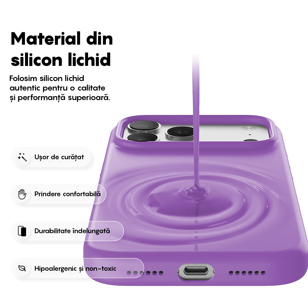 Husa Soft Silicone - iPhone 17 Pro - Light Purple