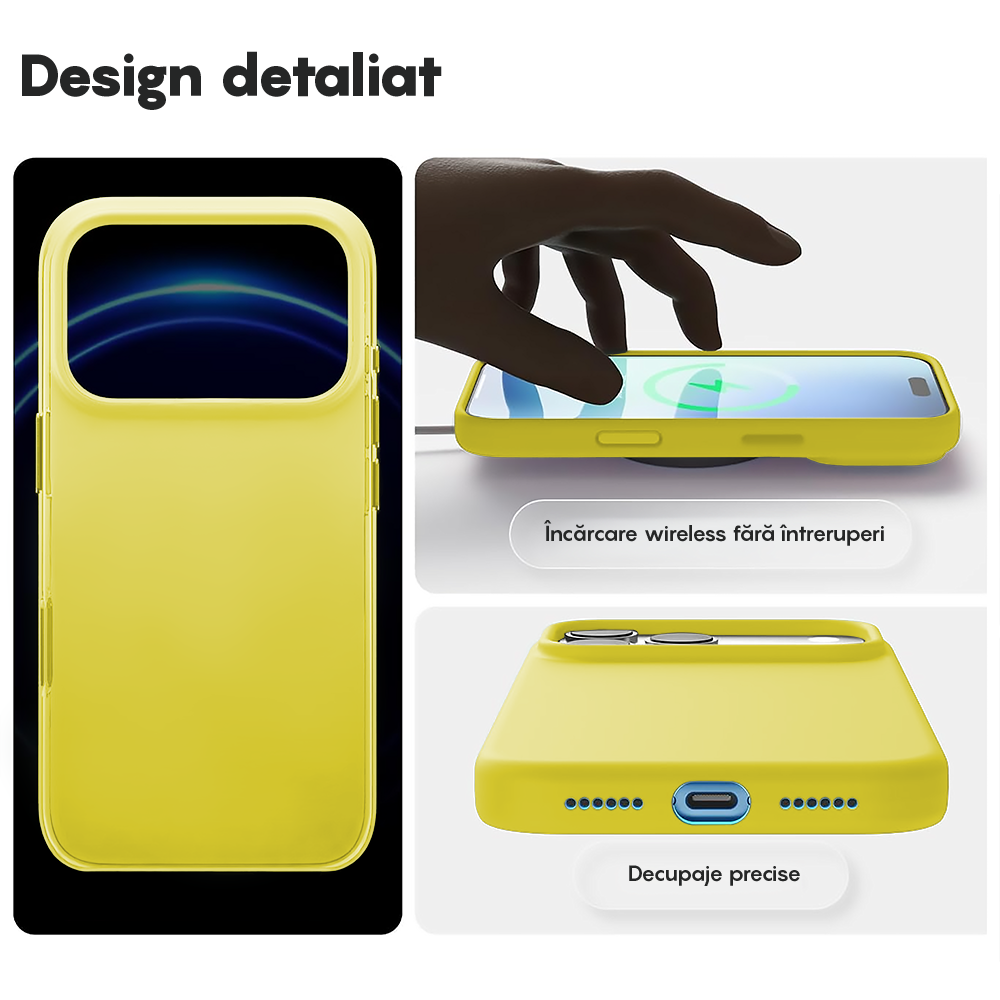 Husa Soft Silicone - iPhone 17 Pro - Yellow