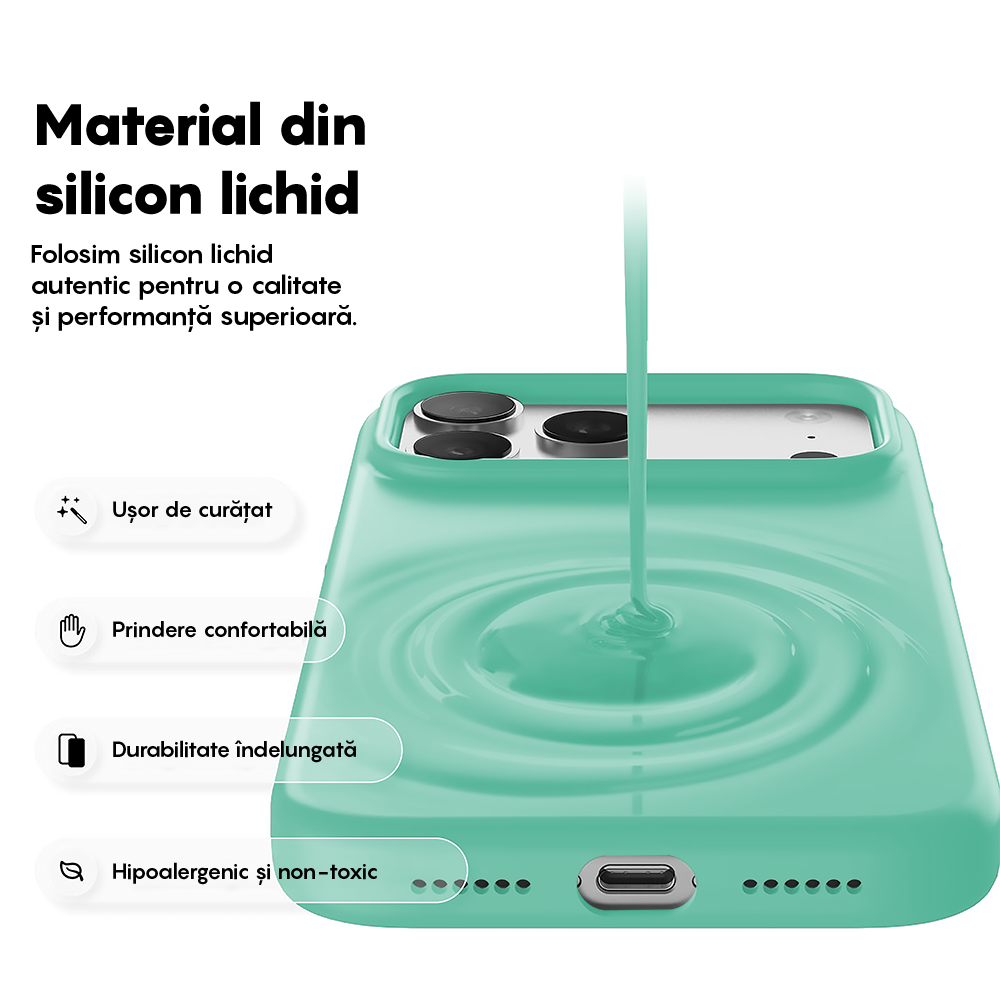 Husa Soft Silicone - iPhone 17 Pro - Webster Green