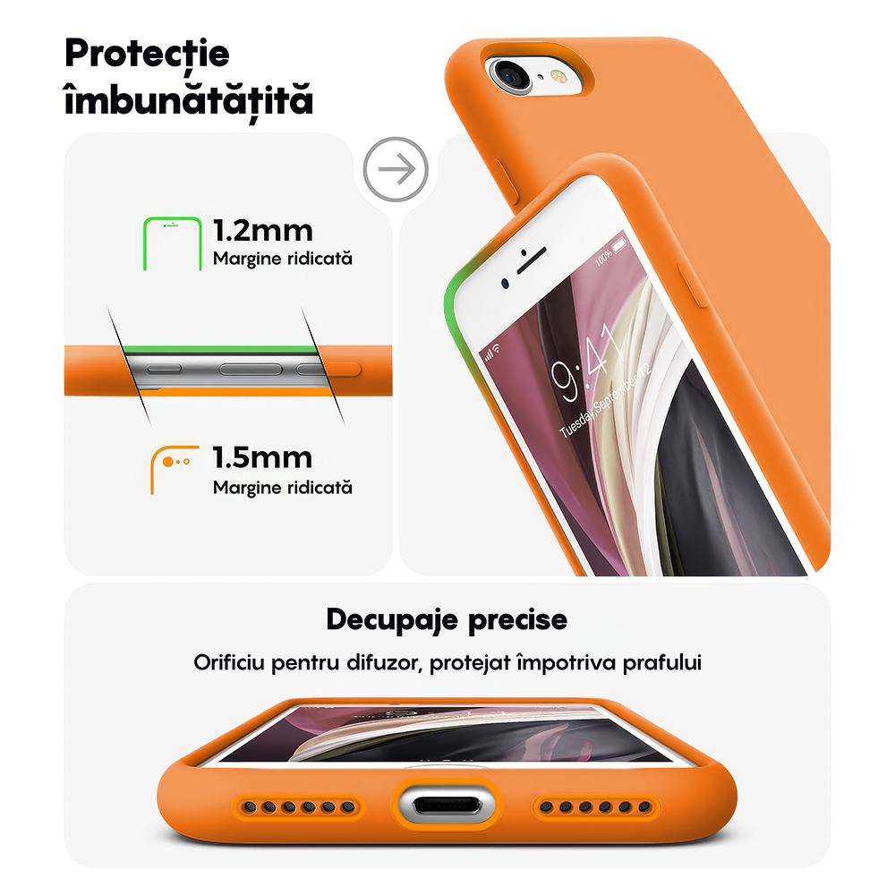 Husa Soft Silicone - iPhone 7/8/SE2 - Nectarine