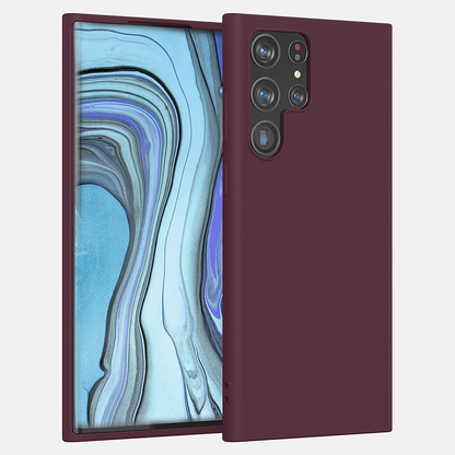Soft Silicone Case - Samsung Galaxy S22 Ultra - Burgundy