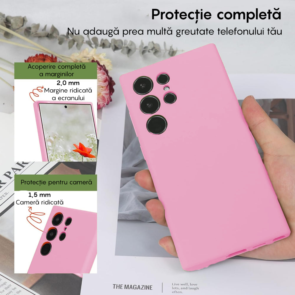 Husa Soft Silicone - Samsung Galaxy S23 Ultra - Roz