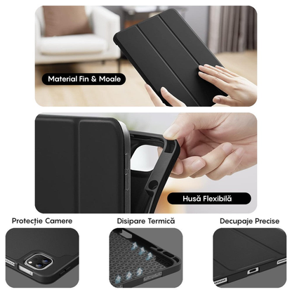 Husa MagneticX - iPad Air 13 2025/2024/Pro 2022/2021/2020/2018 12.9" - Negru