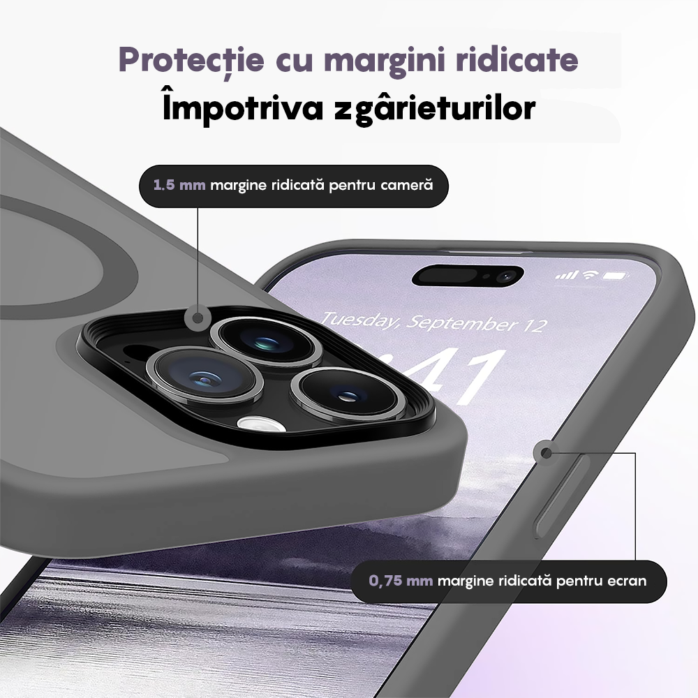 Husa MagSafe - iPhone 15 Plus - Light Grey