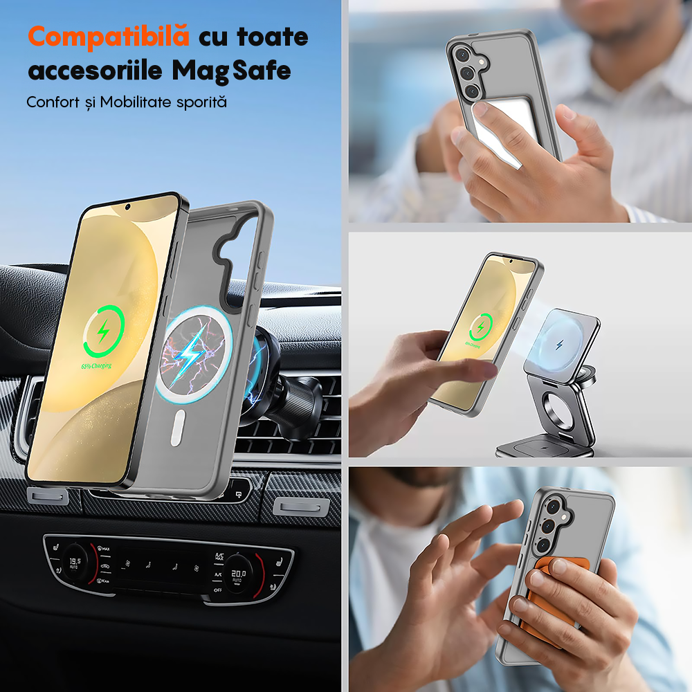 Husa MagSafe - Samsung Galaxy S24 Plus - Gri Deschis