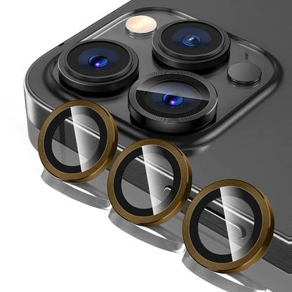 Folie Sticla Lentile Camera MaxDefense+ - iPhone 13 Pro/13 Pro Max - Galben