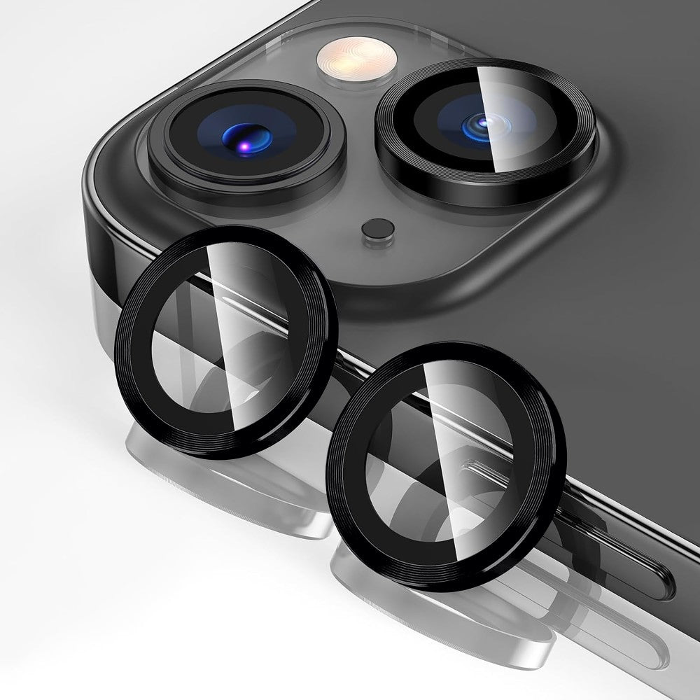 Folie Sticla Lentile Camera MaxDefense+ - iPhone 14/14 Plus - Negru