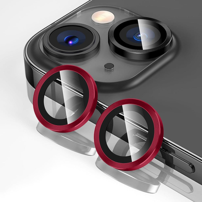 Folie Sticla Lentile Camera MaxDefense+ - iPhone 14/14 Plus - Rosu