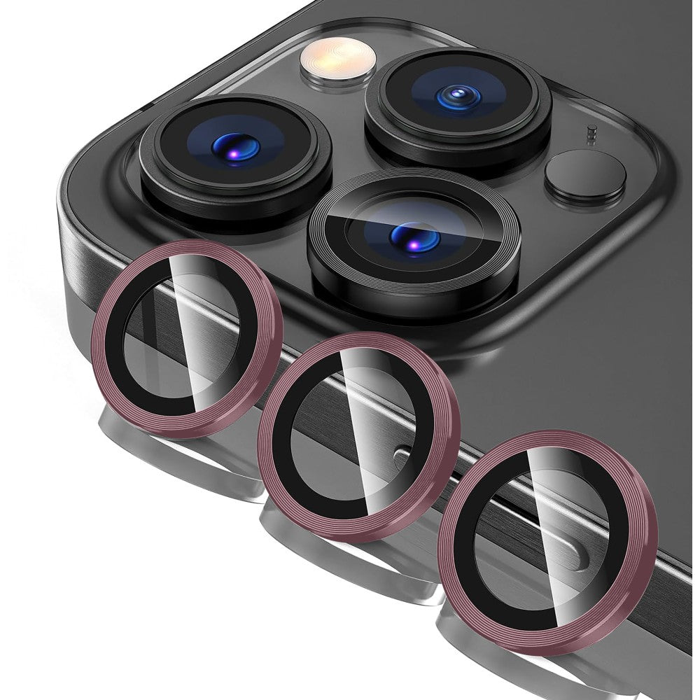 Folie Sticla Lentile Camera MaxDefense+ - iPhone 14 Pro/14 Pro Max - Roz