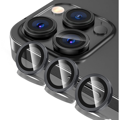 Folie Sticla Lentile Camera MaxDefense+ - iPhone 14 Pro/14 Pro Max - Argintiu