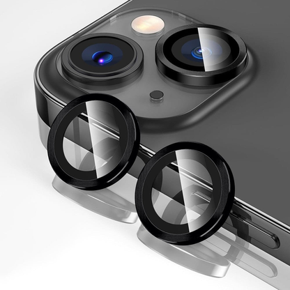 Folie Sticla Lentile Camera MaxDefense+ - iPhone 15/15 Plus - Negru