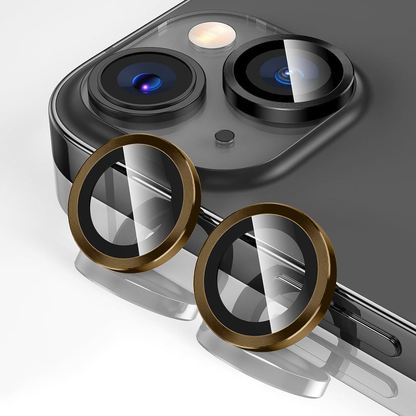 Folie Sticla Lentile Camera MaxDefense+ - iPhone 15/15 Plus - Galben