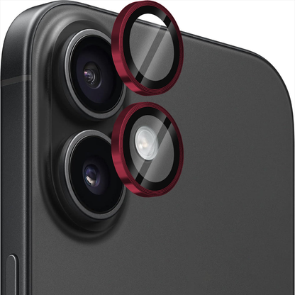 MaxDefense+ Camera Lens Glass Protector - iPhone 16/16 Plus - Red