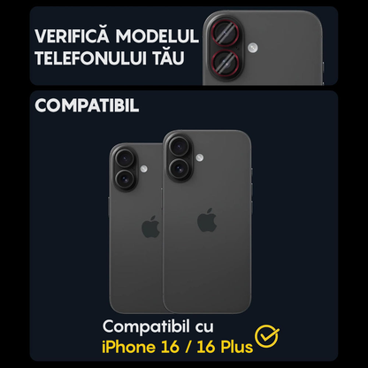 MaxDefense+ Camera Lens Glass Protector - iPhone 16/16 Plus - Red