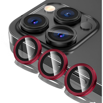Folie Sticla Lentile Camera MaxDefense+ - iPhone 16 Pro/16 Pro Max - Rosu