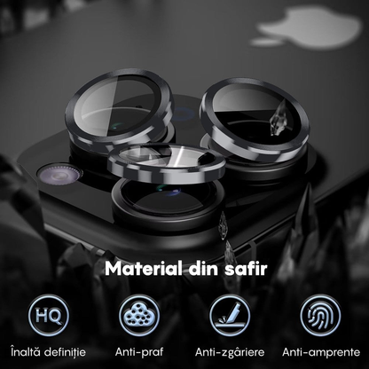 Folie Sticla Lentile Camera MaxDefense+ - iPhone 16 Pro/16 Pro Max - Argintiu