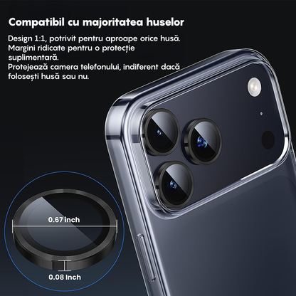 MaxDefense+ Camera Lens Glass Film - iPhone 17 Pro / 17 Pro Max - Silver