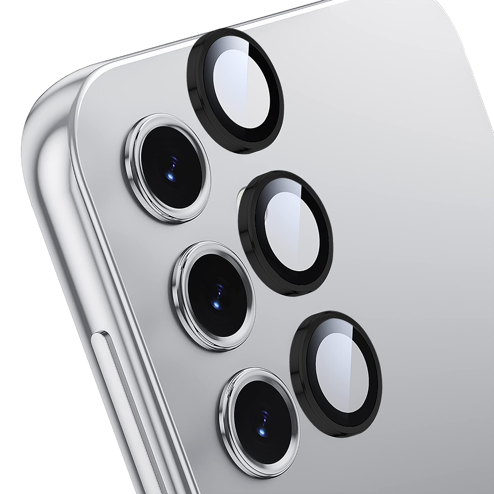 Folie Sticla Lentile Camera MaxDefense+ - Samsung Galaxy A55 - Negru