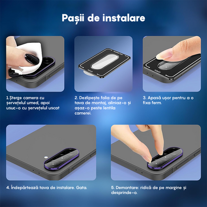 Folie Sticla Lentile Camera MaxDefense+ - Samsung Galaxy A56 / A36 - Mov