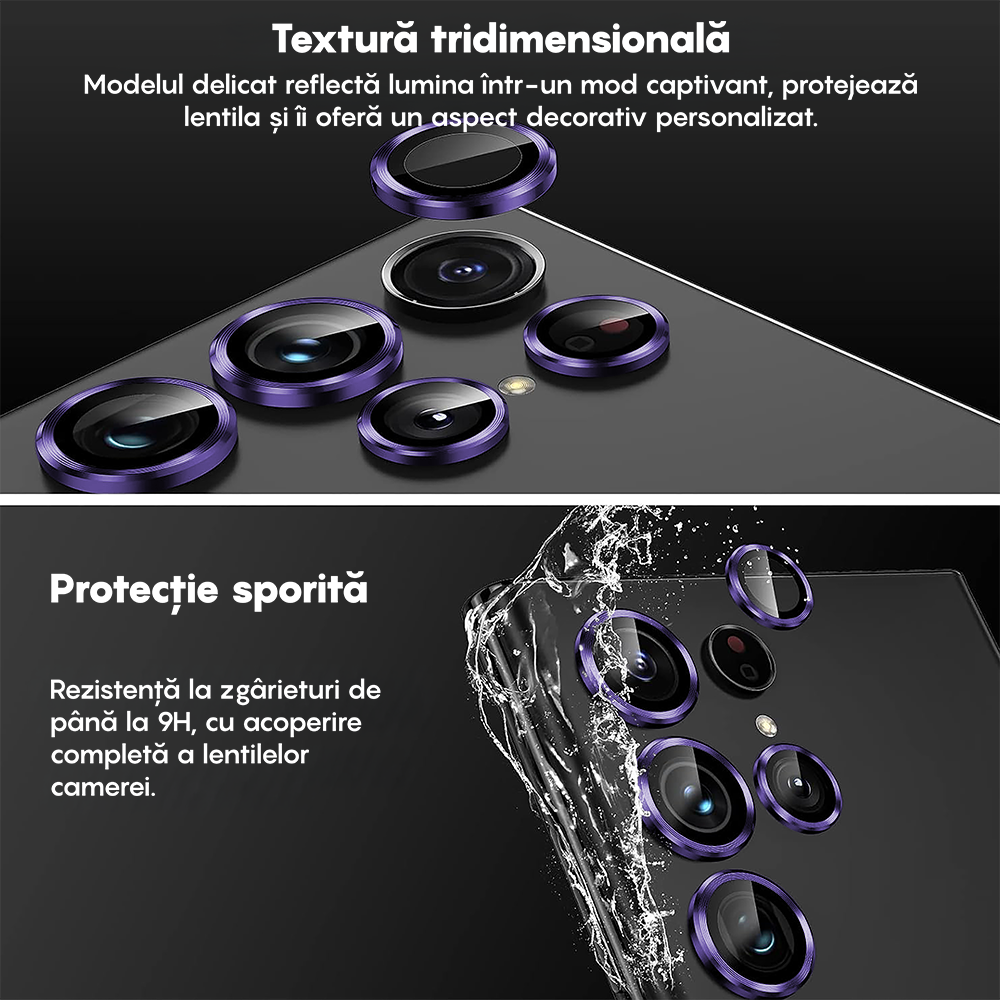 MaxDefense+ Camera Lens Glass Film - Samsung Galaxy S22 Ultra - Dark Purple