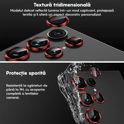MaxDefense+ Camera Lens Glass Film - Samsung Galaxy S22 Ultra - Red