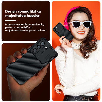 Folie Sticla Lentile Camera MaxDefense+ - Samsung Galaxy S23 / S23 Plus - Negru