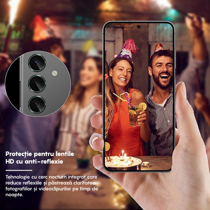 Folie Sticla Lentile Camera MaxDefense+ - Samsung Galaxy S23 / S23 Plus - Verde