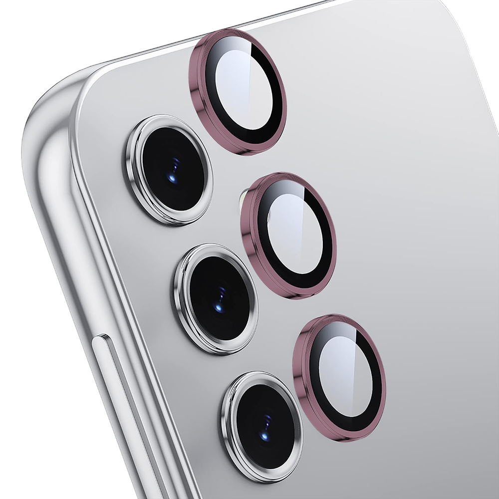 Folie Sticla Lentile Camera MaxDefense+ - Samsung Galaxy S24 Plus - Roz