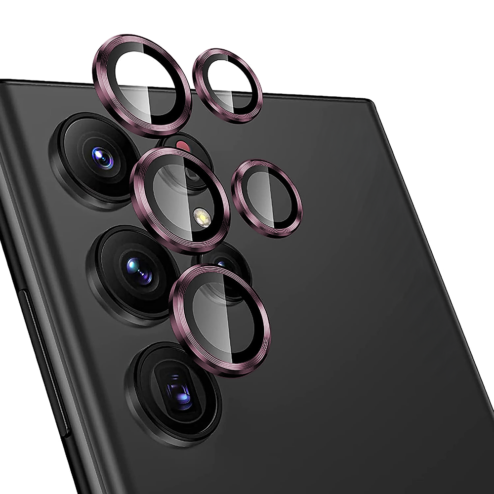 Folie Sticla Lentile Camera MaxDefense+ - Samsung Galaxy S24 Ultra - Roz