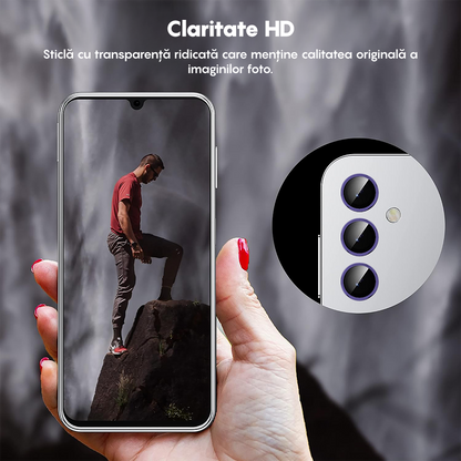 Folie Sticla Lentile Camera MaxDefense+ - Samsung Galaxy S25 - Mov Inchis