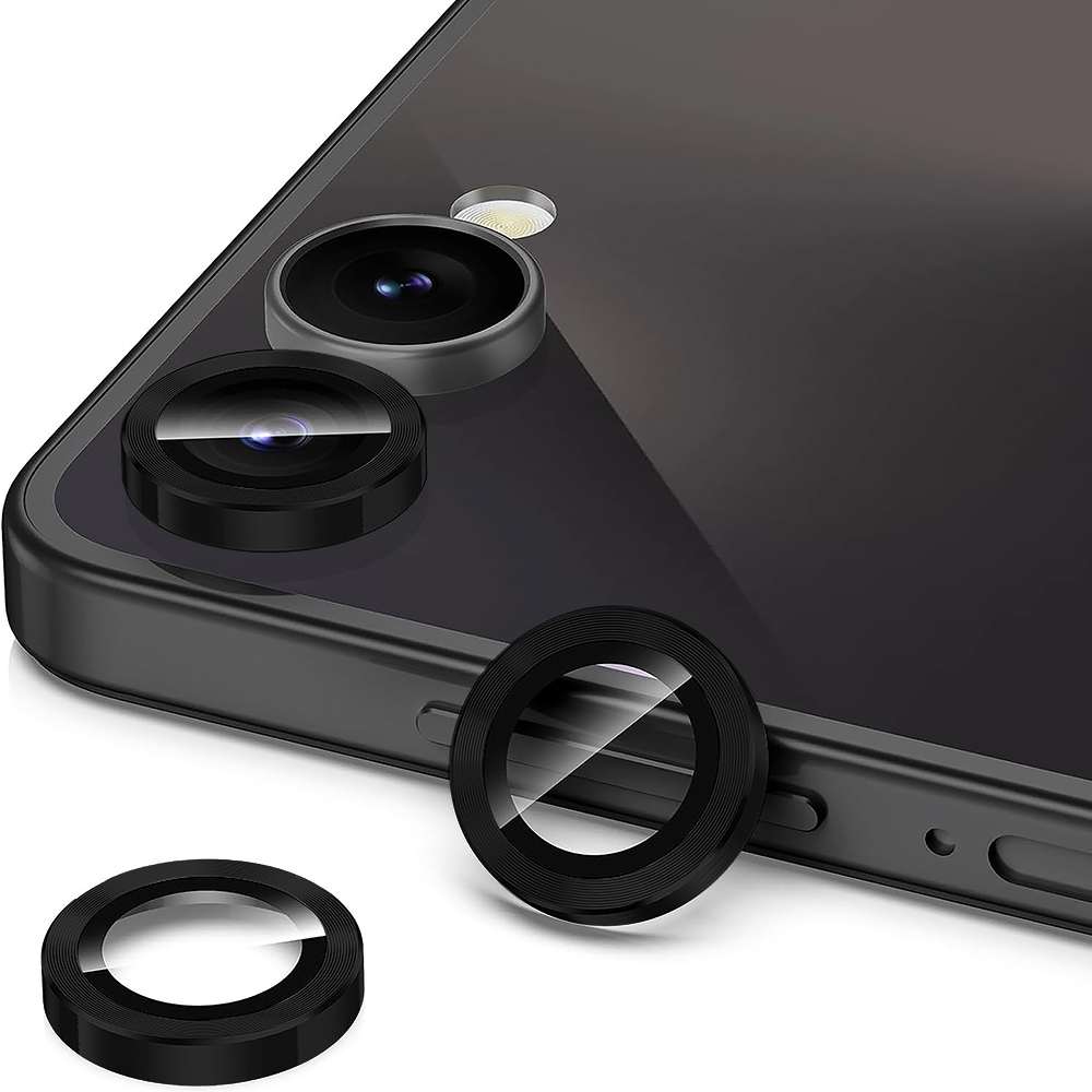Folie Sticla Lentile Camera MaxDefense+ - Samsung Galaxy Z Flip5 - Negru