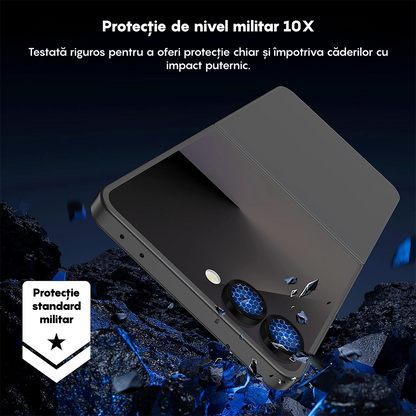 Folie Sticla Lentile Camera MaxDefense+ - Samsung Galaxy Z Flip5 - Negru