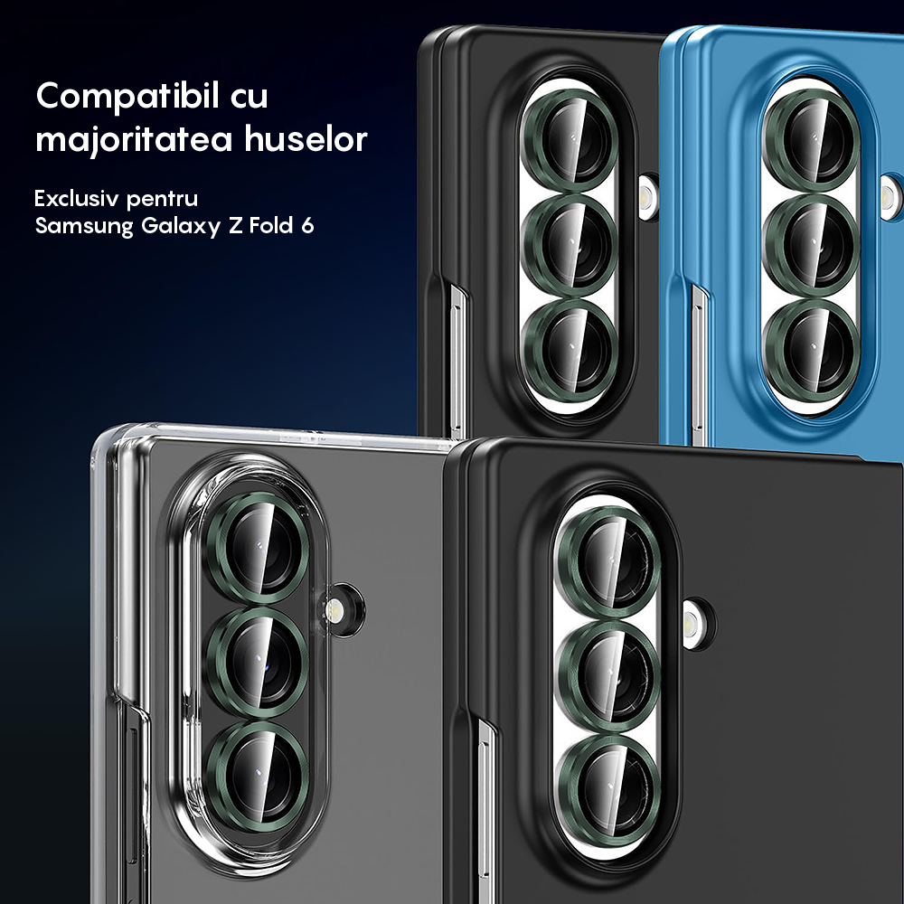 Folie Sticla Lentile Camera MaxDefense+ - Samsung Galaxy Z Fold6 - Verde