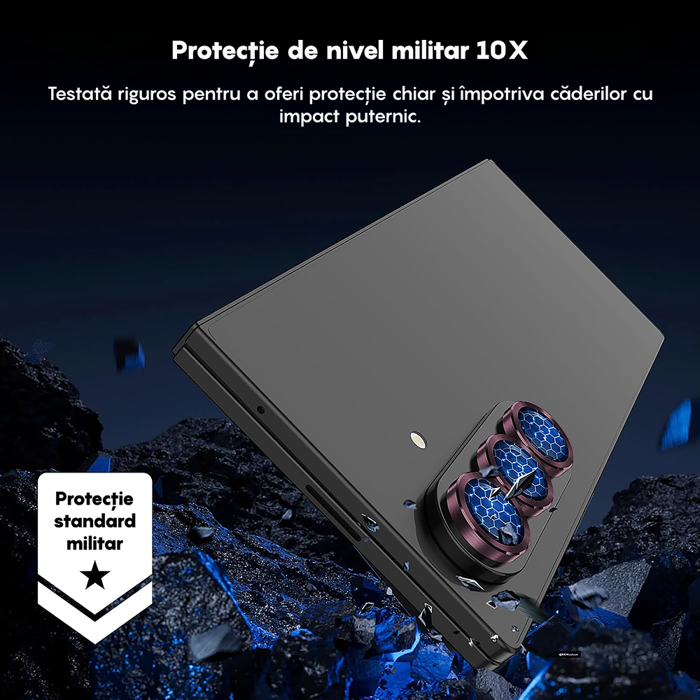 Folie Sticla Lentile Camera MaxDefense+ - Samsung Galaxy Z Fold6 - Roz