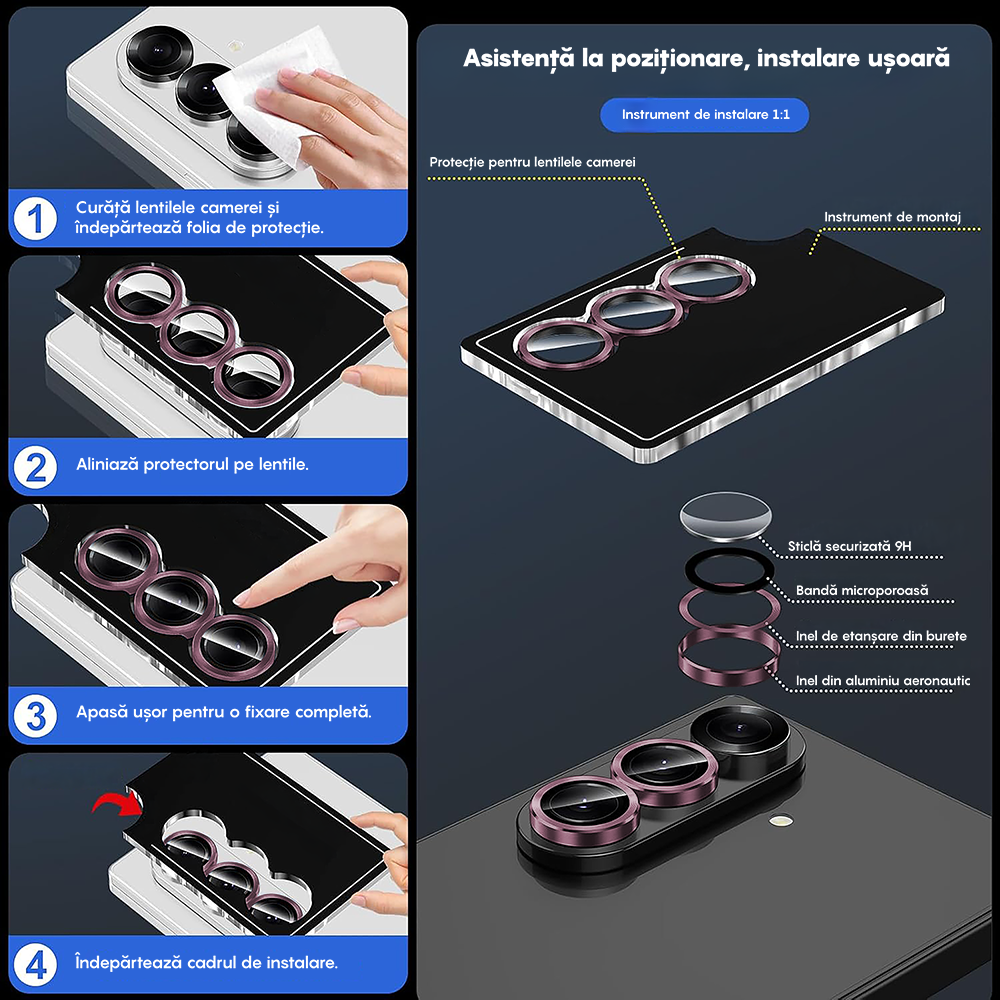 MaxDefense+ Camera Lens Glass Film - Samsung Galaxy Z Fold7 - Pink
