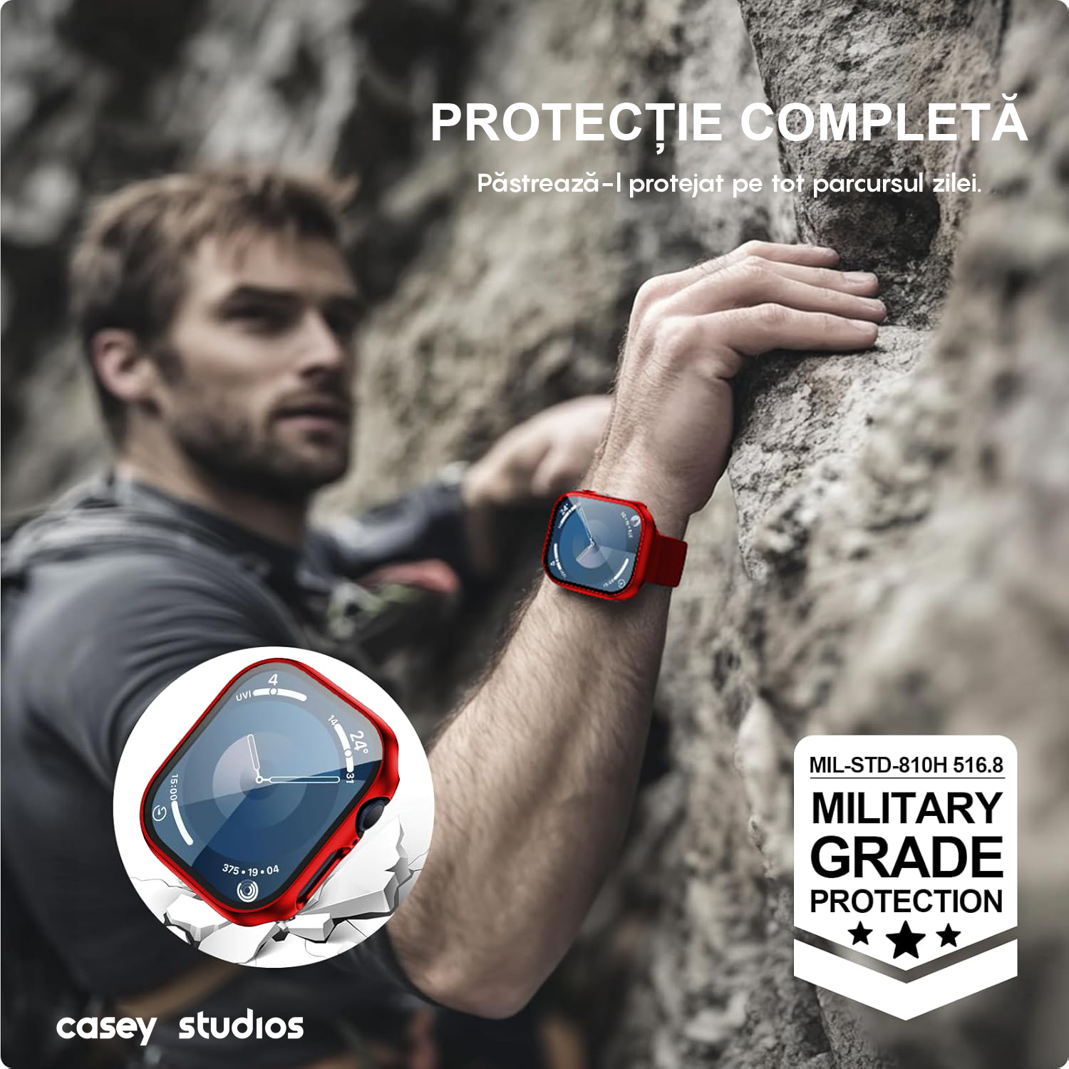 Carcasa 360° (Husa + Folie) - Apple Watch 10/11 - 46MM - Red