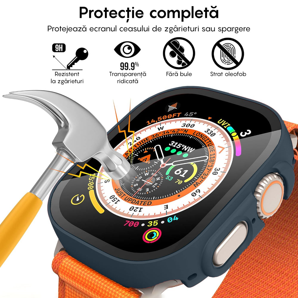 Carcasa 360° (Husa + Folie) - Apple Watch Ultra 1/Ultra 2 - 49MM - Midnight Blue