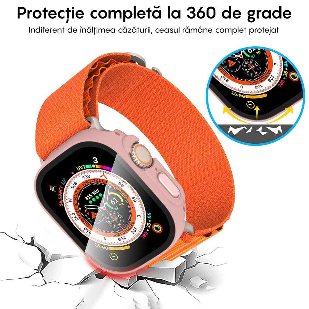 Carcasa 360° (Husa + Folie) - Apple Watch Ultra 1/Ultra 2 - 49MM - Pink