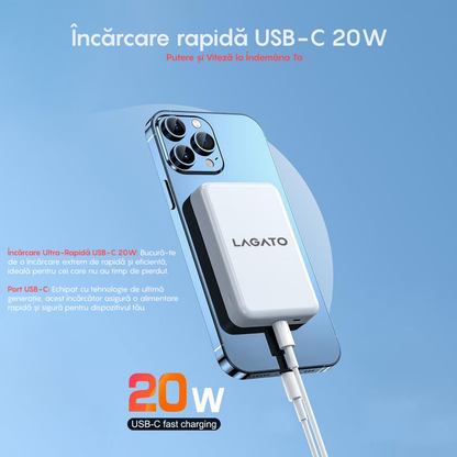 Baterie Externa MagSafe Lagato MS1 Pro 10000 mAh - Alb