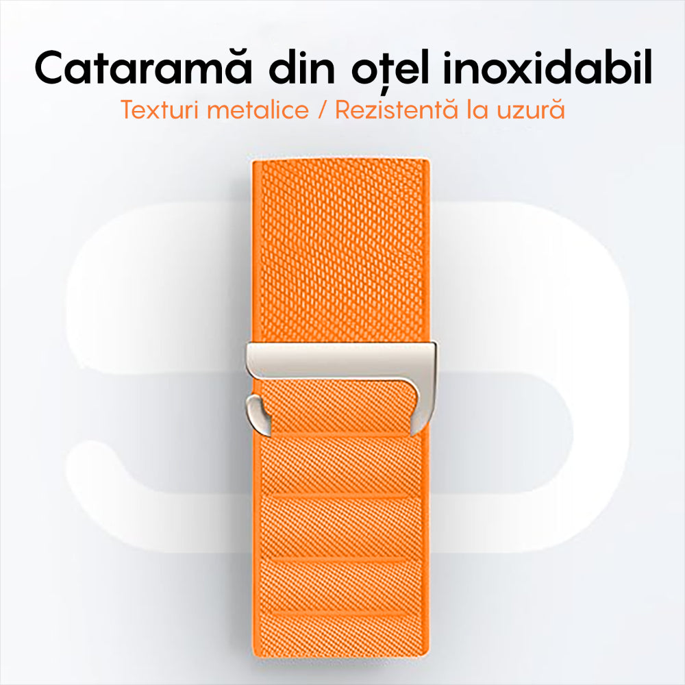 Curea Alpine Summit - Apple Watch 1/2/3/4/5/6/7/8/9/10/11/SE/SE2/SE3 - 38/40/41/42 MM - Portocaliu
