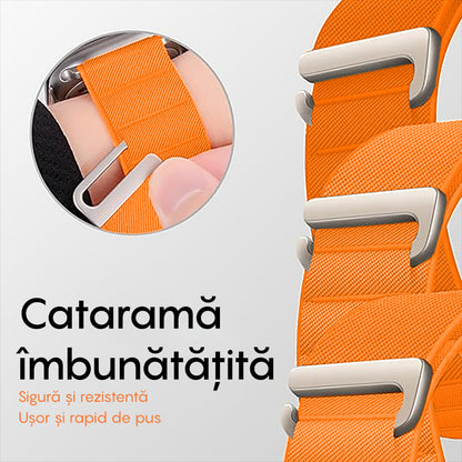 Curea Alpine Summit - Apple Watch 1/2/3/4/5/6/7/8/9/10/11/SE/SE2/SE3 - 38/40/41/42 MM - Portocaliu