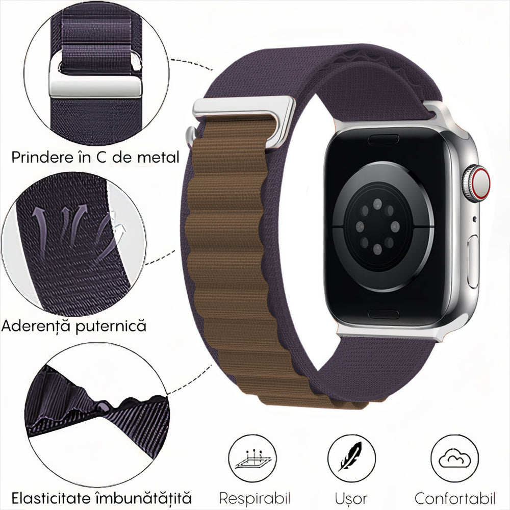 Curea Alpine Summit - Apple Watch 1/2/3/4/5/6/7/8/9/10/11/SE/SE2/SE3/Ultra 1/Ultra 2/Ultra 3 - 42/44/45/46/49 MM - Mov