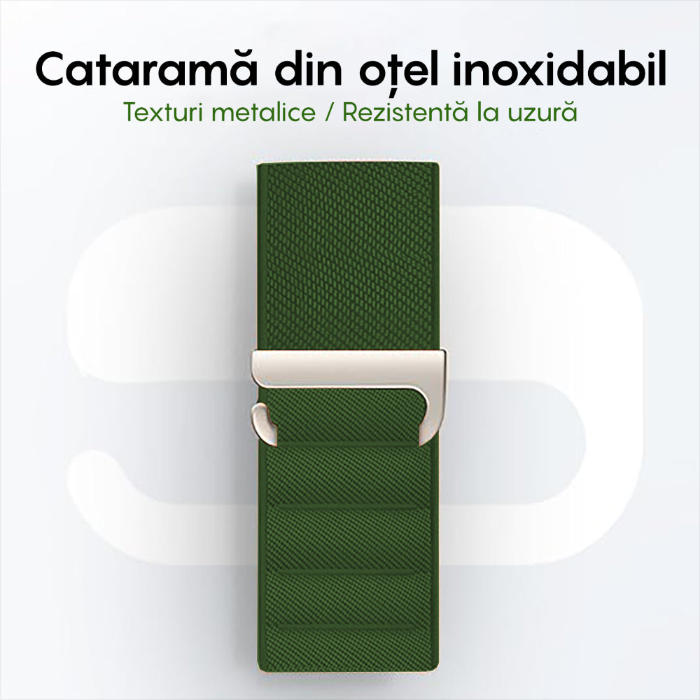 Curea Alpine Summit - Apple Watch 1/2/3/4/5/6/7/8/9/10/11/SE/SE2/SE3/Ultra 1/Ultra 2/Ultra 3 - 42/44/45/46/49 MM - Verde Inchis