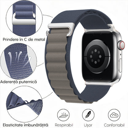Curea Alpine Summit - Apple Watch 1/2/3/4/5/6/7/8/9/10/11/SE/SE2/SE3/Ultra 1/Ultra 2/Ultra 3 - 42/44/45/46/49 MM - Albastru