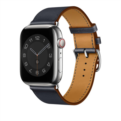 Curea Leather Elegance - Apple Watch 1/2/3/4/5/6/7/8/9/10/11/SE/SE2/SE3 - 38/40/41/42 MM - Midnight Blue