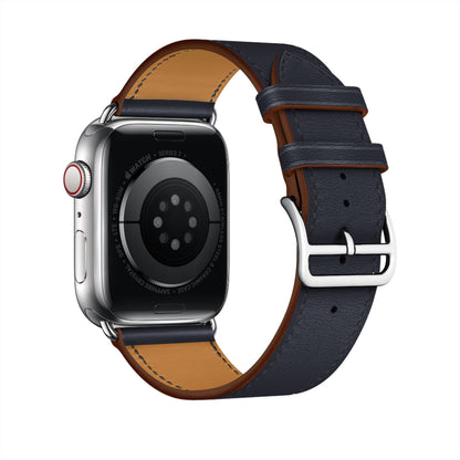 Curea Leather Elegance - Apple Watch 1/2/3/4/5/6/7/8/9/10/11/SE/SE2/SE3 - 38/40/41/42 MM - Midnight Blue